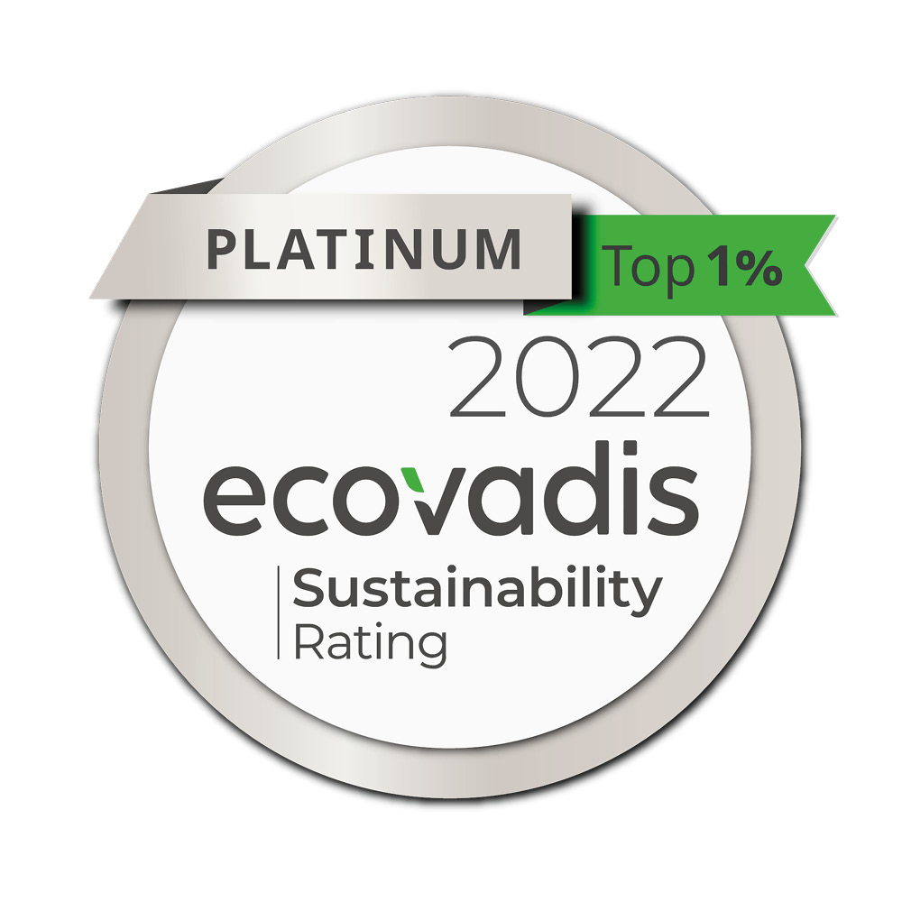 Ecovadis platinum sustainability badge 2022