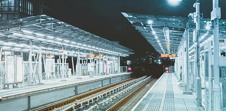 Railway station image to represent Legrand’s specialism within rail construction projects