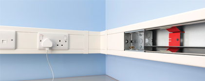 steel perimeter trunking system, alternative to pvc, cable management