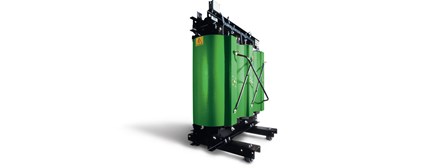 Zucchini Green T.HE cast resin transformers 8 year warranty, measurement of partial discharge, high efficiency, long lasting power, power distribution 
